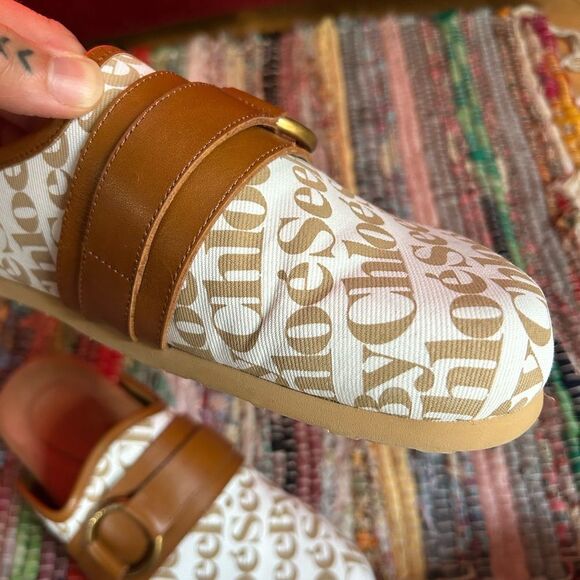 SeebyChloé Tan and White mules Slippers Size 39/8 - Picture 10 of 16